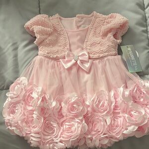 Pink Lace and Tulle Kids Formal Dress